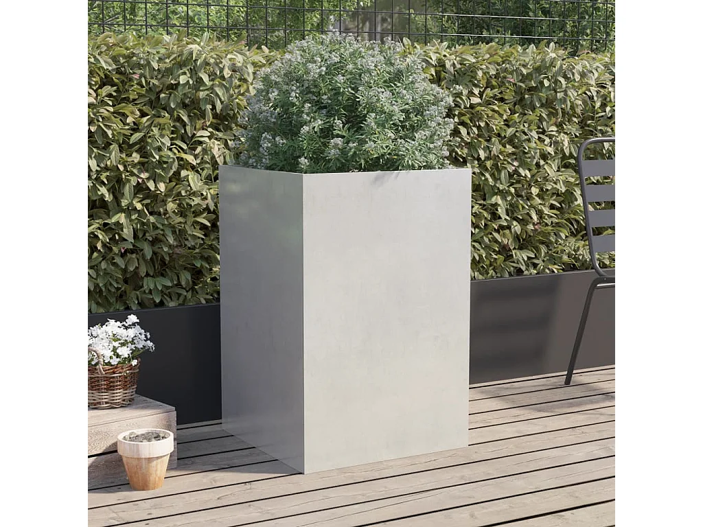 Jardinière argenté 52x48x75 acier inoxydable