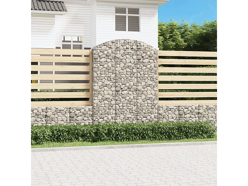 Panier de gabions arqué 150x50x200-220 Fer galvanisé
