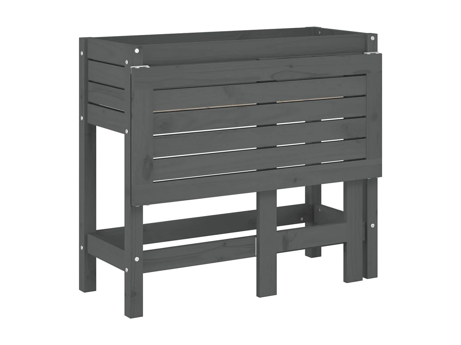 Jardinière de jardin avec dessus pliable gris bois pin massif