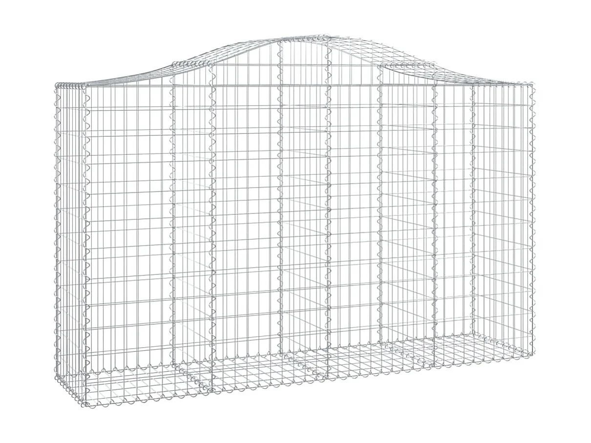 Paniers à gabions arqués 15 pcs 200x50x120-140 Fer galvanisé