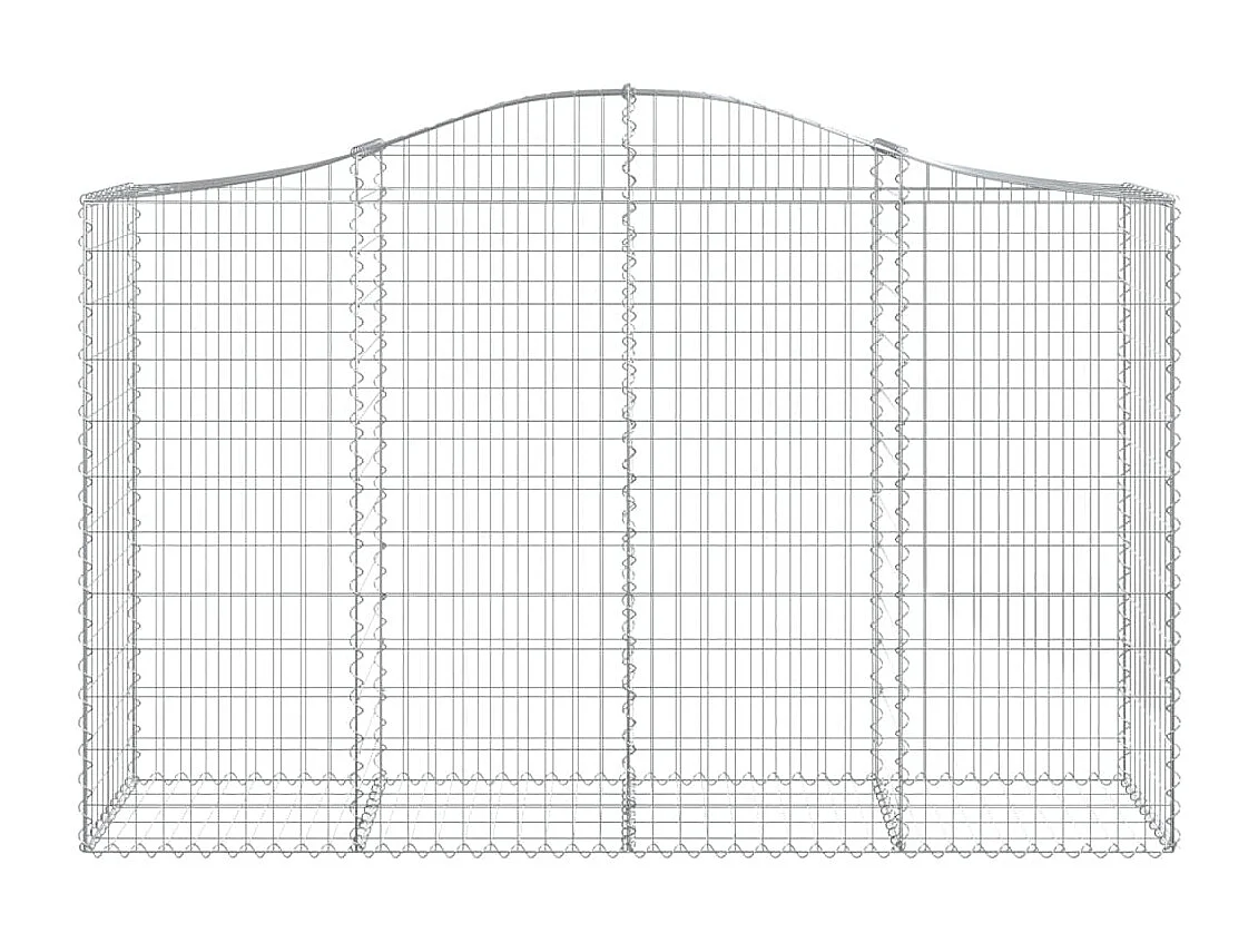 Paniers à gabions arqués 15 pcs 200x50x120-140 Fer galvanisé