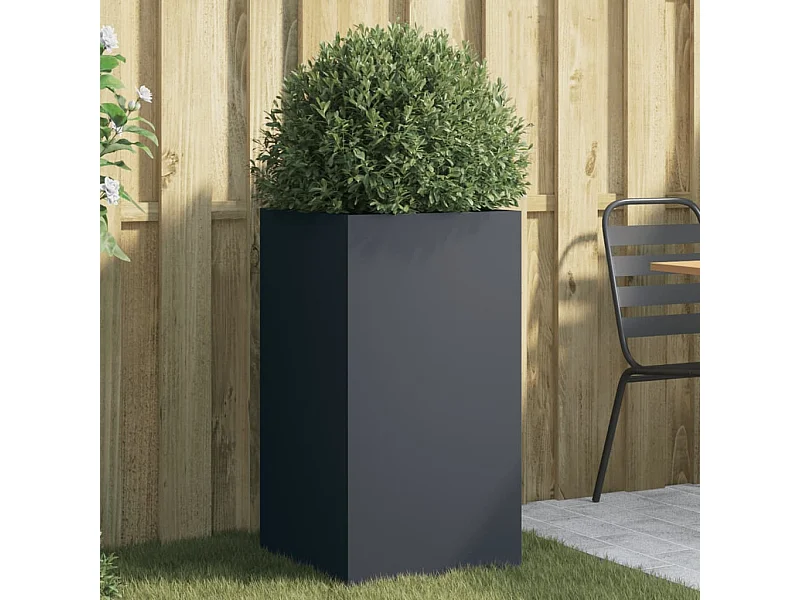 Jardinière anthracite 42x38x75 acier laminé à froid