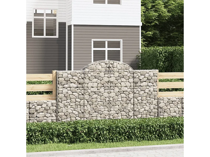 Paniers à gabions arqués 12 pcs 200x30x120-140 Fer galvanisé