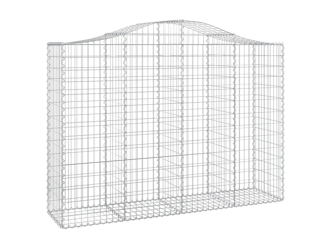 Paniers à gabions arqués 10 pcs 200x50x140-160 Fer galvanisé