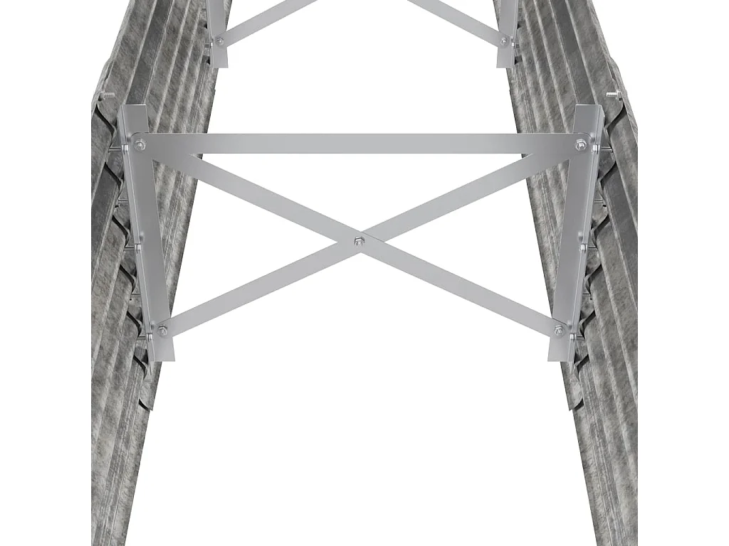 Jardinière Acier enduit de poudre 224x40x36 Argenté