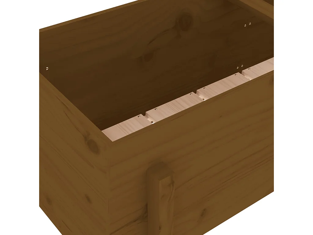 Lit surélevé de jardin brun miel 121x50x57 bois de pin massif