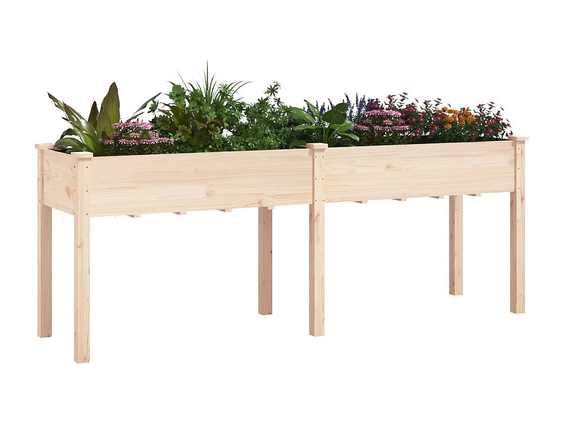 Jardinière avec doublure 203x53x76 bois massif de sapin