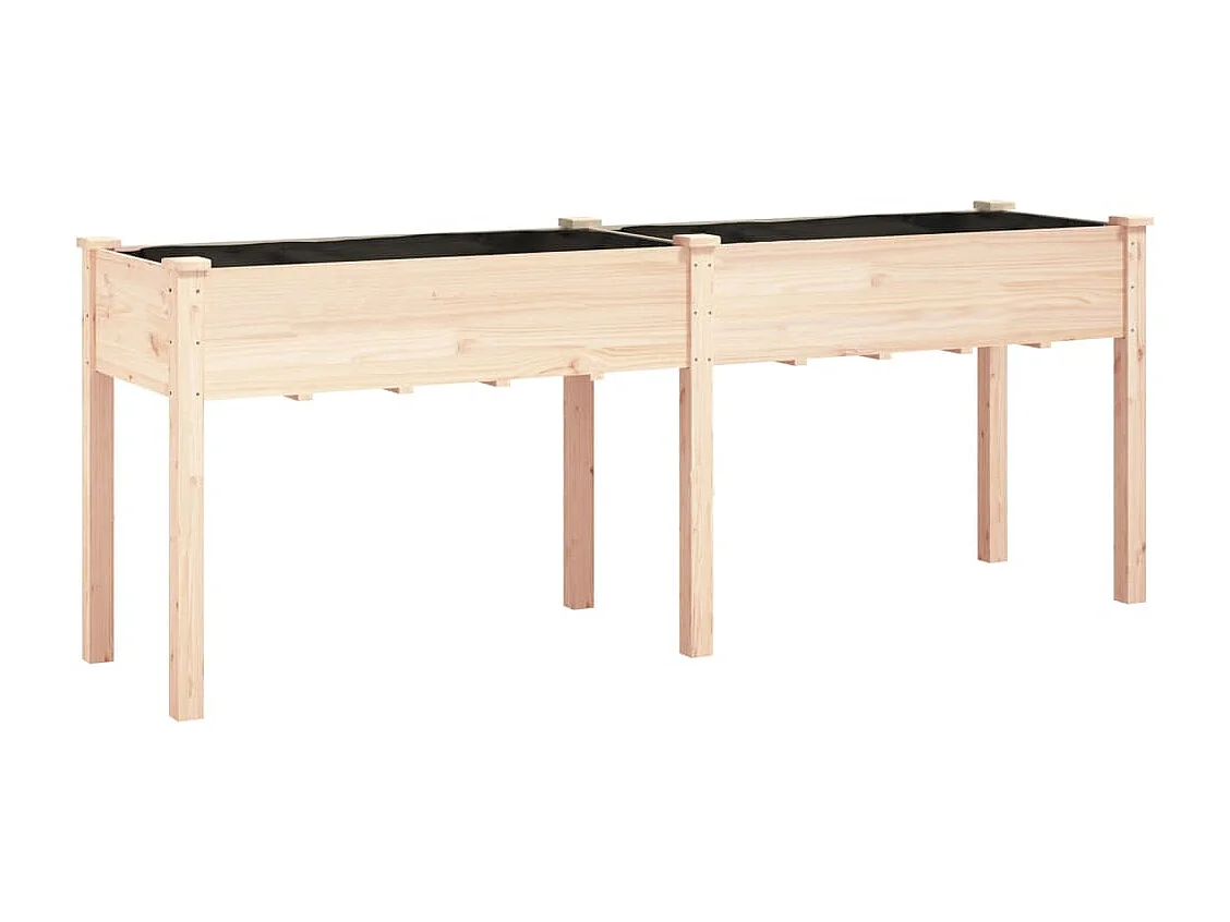 Jardinière avec doublure 203x53x76 bois massif de sapin