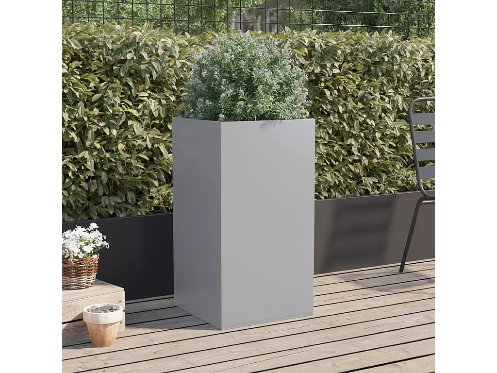 Jardinière argenté 42x38x75 acier galvanisé