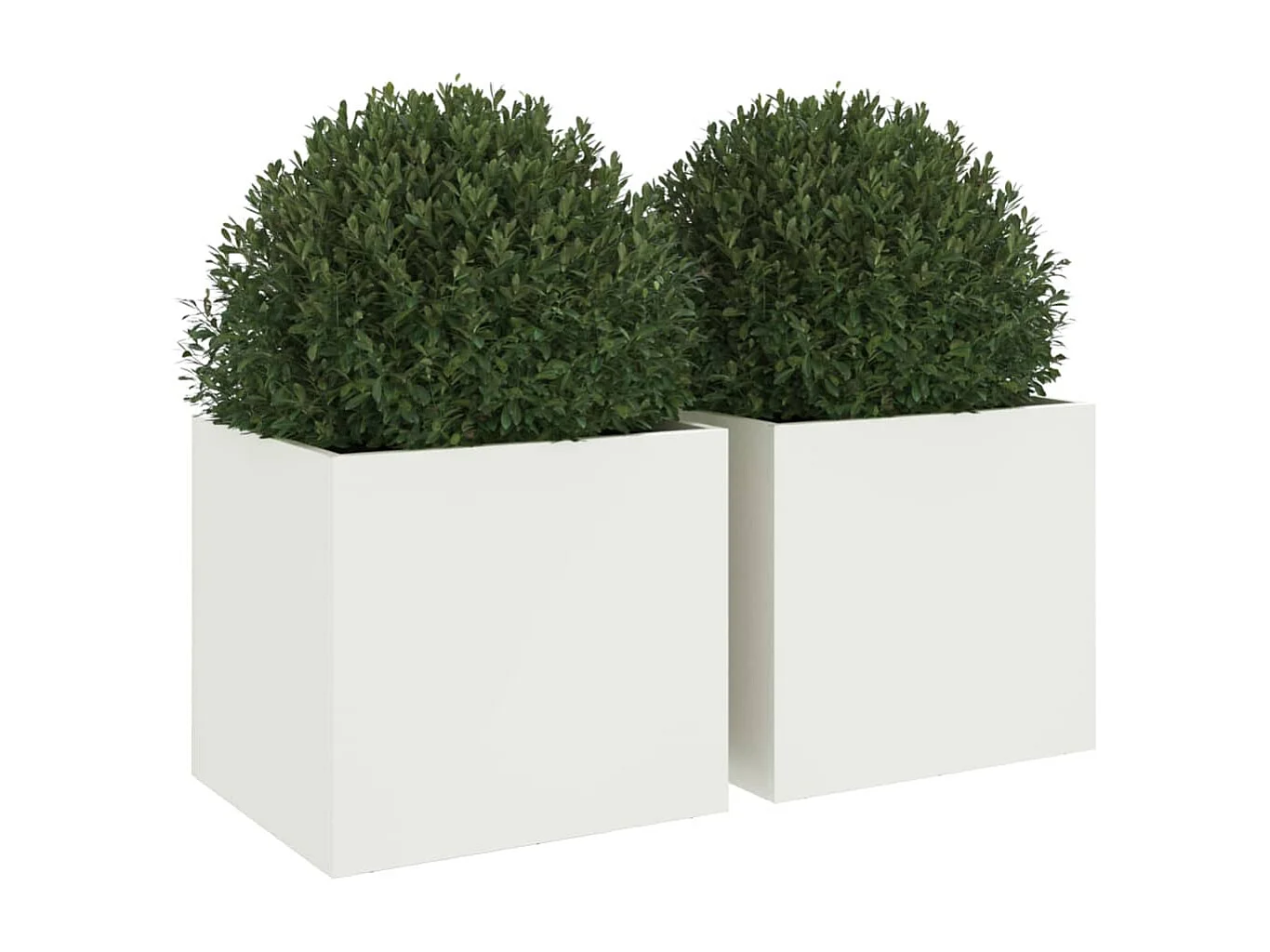 Jardinières 2 pcs blanc 32x30x29 acier laminé à froid