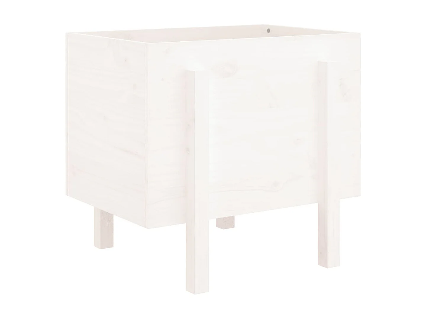 Jardinière blanc 62x50x57 bois massif de pin