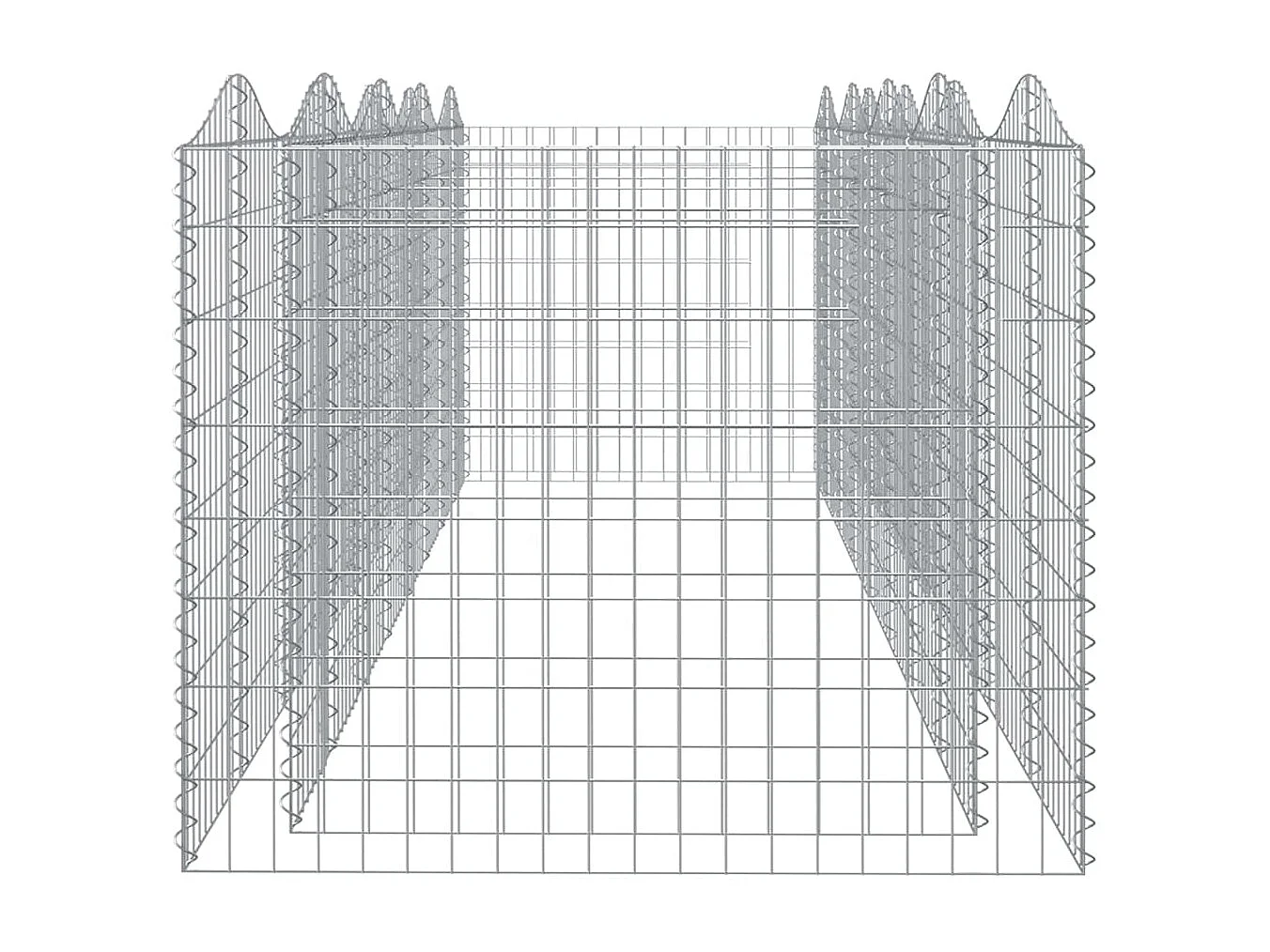 Lit surélevé à gabions arqué 400x100x100 Fer galvanisé