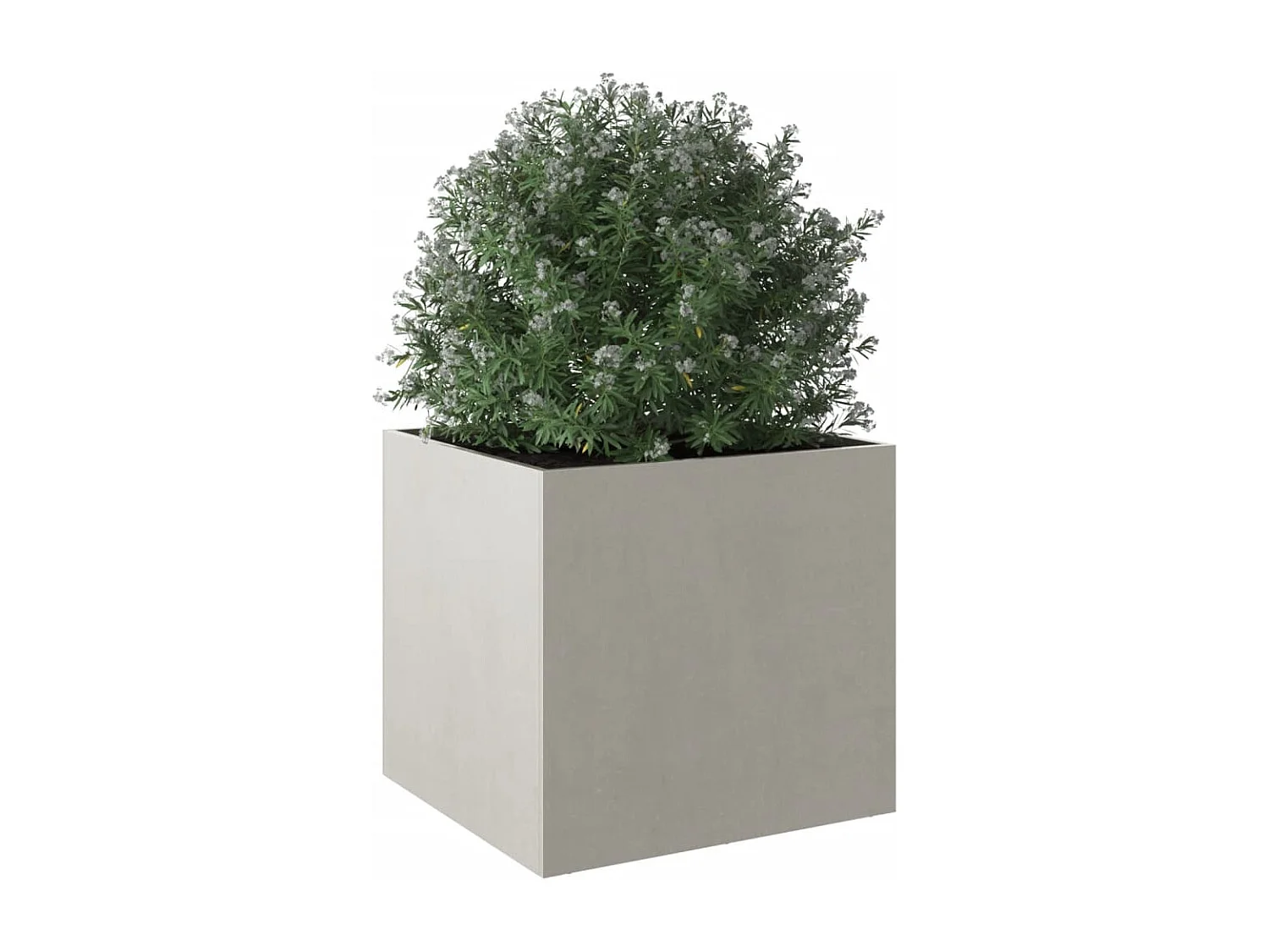 Jardinière argenté 49x47x46 acier inoxydable