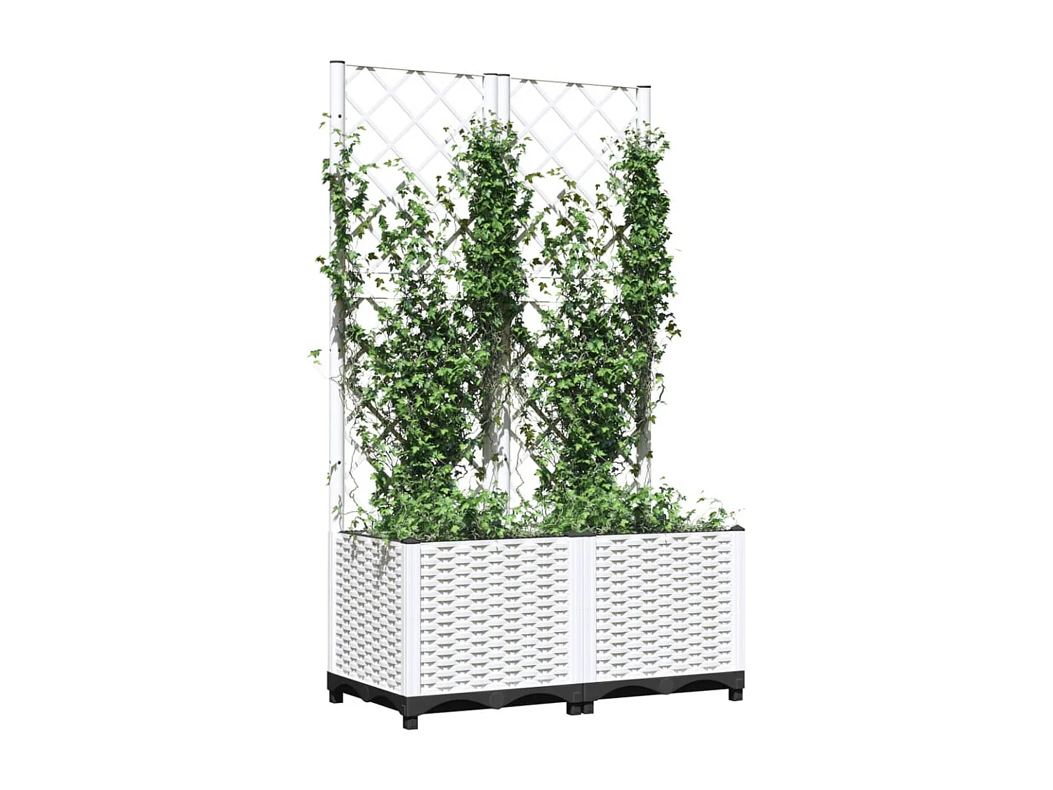 Jardinière avec treillis Blanc 80x40x136 PP