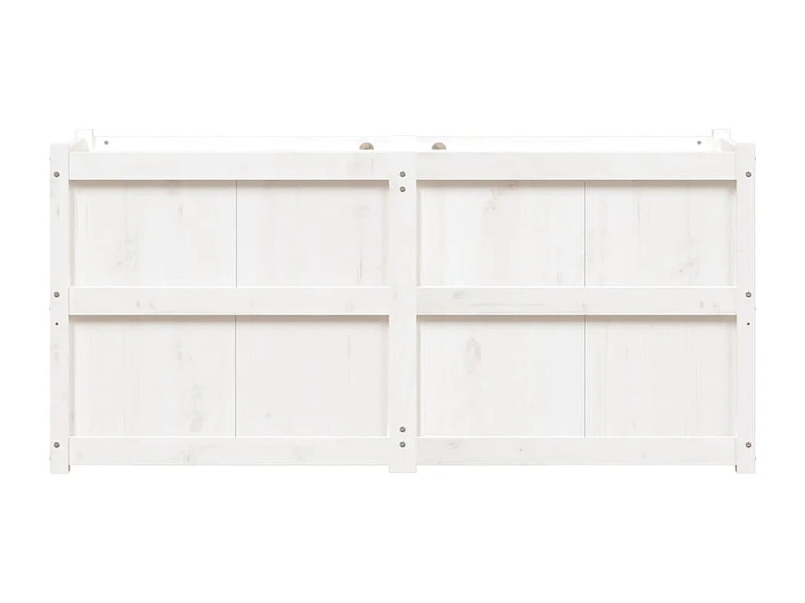 Jardinière blanc 150x50x70 bois de pin massif