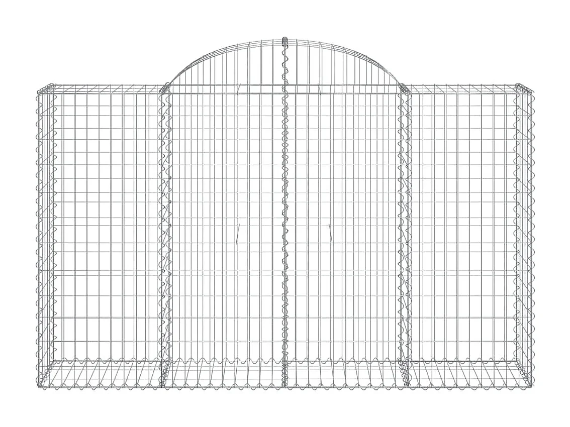 Paniers à gabions arqués 5 pcs 200x50x120-140 Fer galvanisé