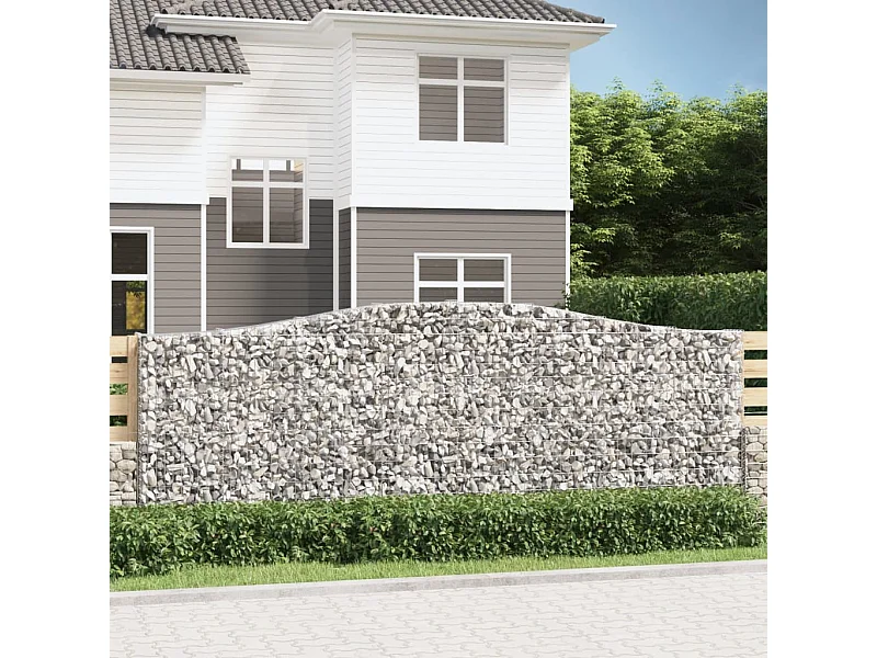 Paniers à gabions arqués 8 pcs 400x30x140-160 Fer galvanisé