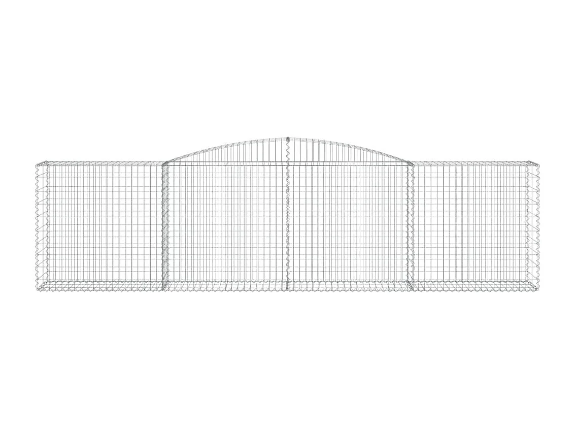 Paniers à gabions arqués 4 pcs 400x50x100-120 Fer galvanisé