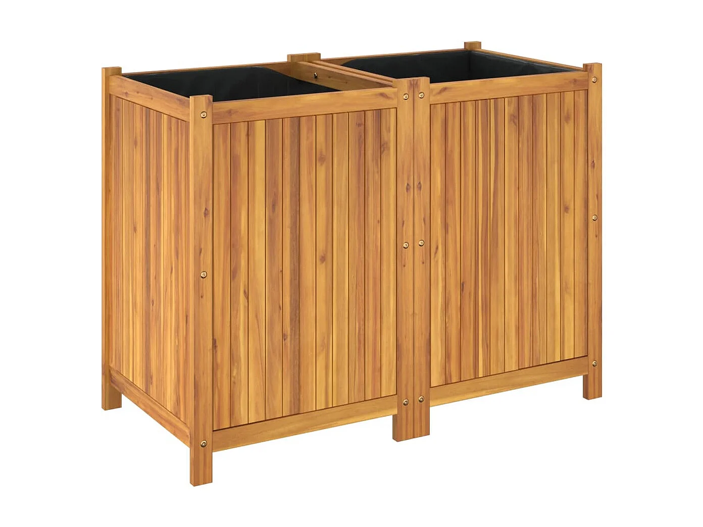 Jardinière avec doublure 100x50x75 bois massif d'acacia