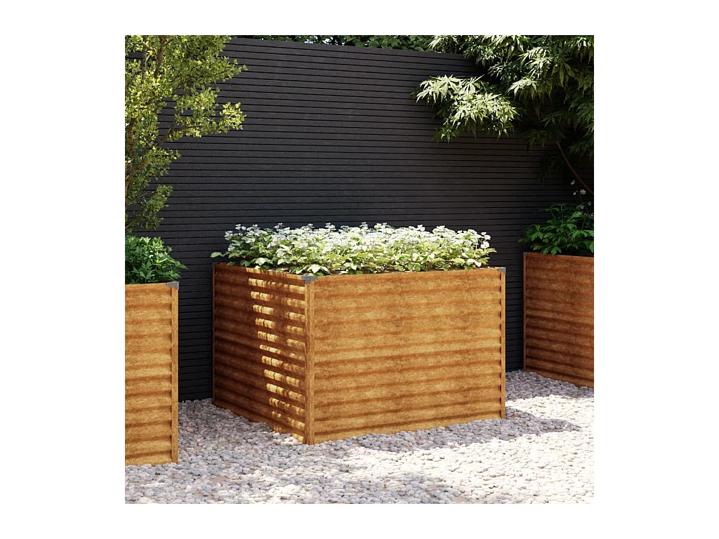 Lit surélevé de jardin 100x100x69 acier corten