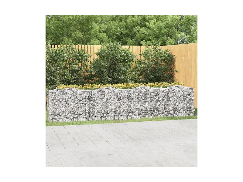 Lit surélevé à gabions arqué 400x50x100 Fer galvanisé