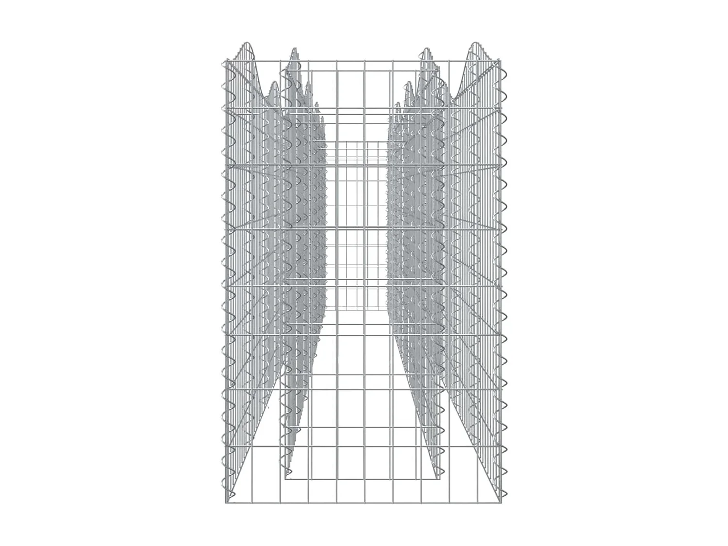 Lit surélevé à gabions arqué 400x50x100 Fer galvanisé