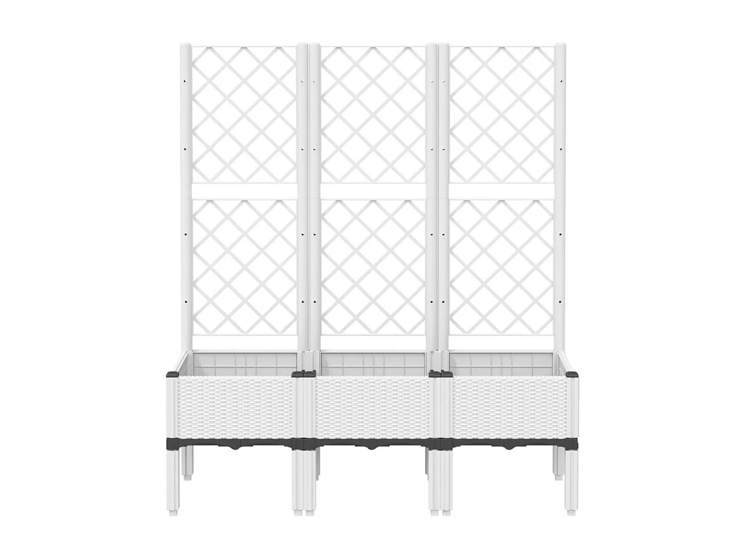 Jardinière avec treillis blanc 120x40x142 PP