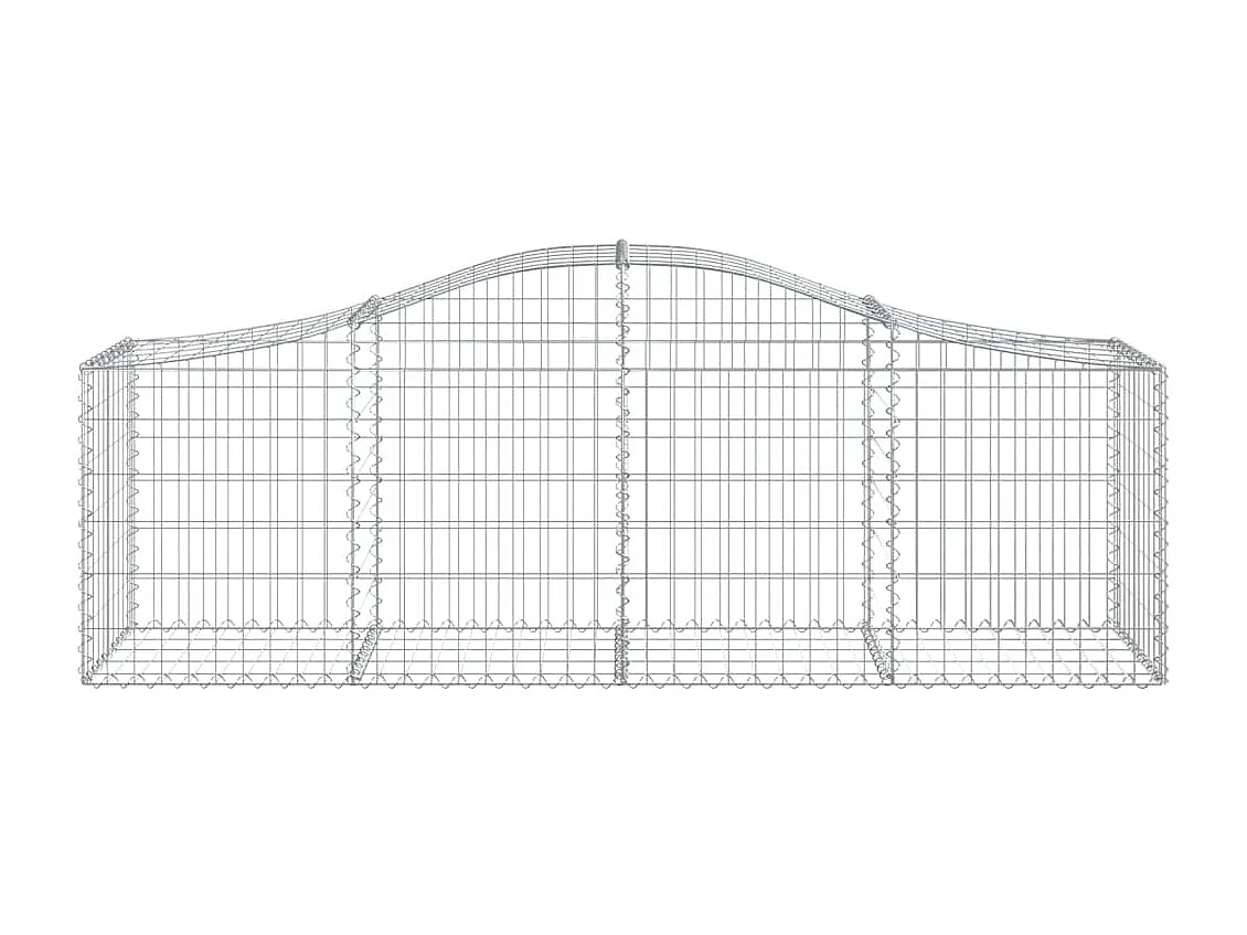 Paniers à gabions arqués 18 pcs 200x50x60-80 fer galvanisé
