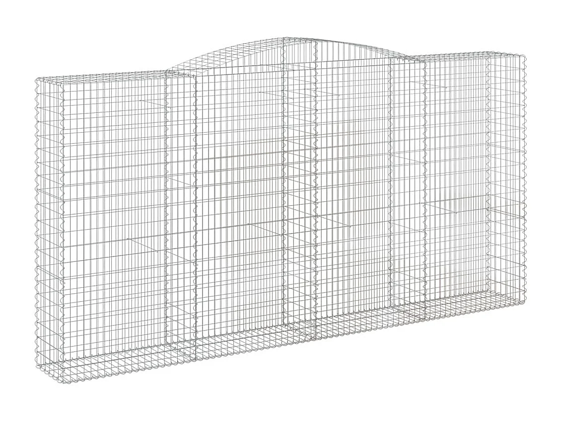 Paniers à gabions arqués 4 pcs 400x50x200-220 Fer galvanisé