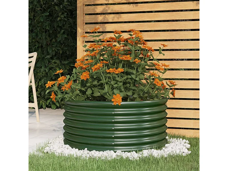 Jardinière de jardin Acier enduit de poudre 80x80x36 Vert