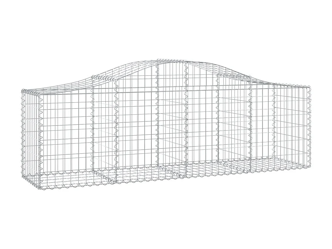 Paniers à gabions arqués 3 pcs 200x50x60-80 Fer galvanisé