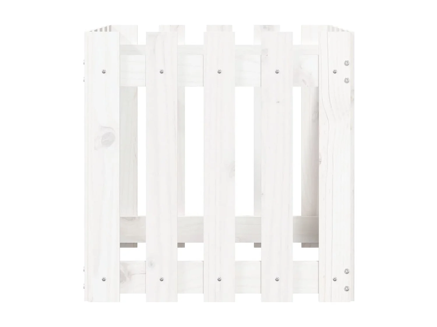 Jardinière avec design de clôture blanc 50x50x50 pin massif