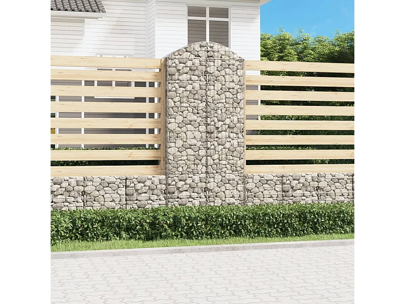 Panier de gabions arqué 100x50x220-240 Fer galvanisé
