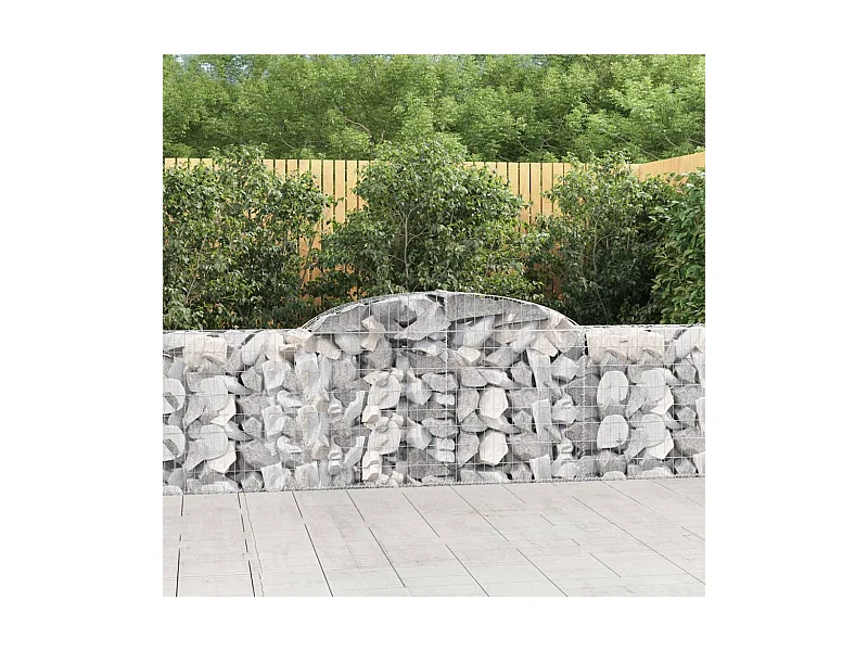 Paniers à gabions arqués 7 pcs 300x30x80-100 fer galvanisé