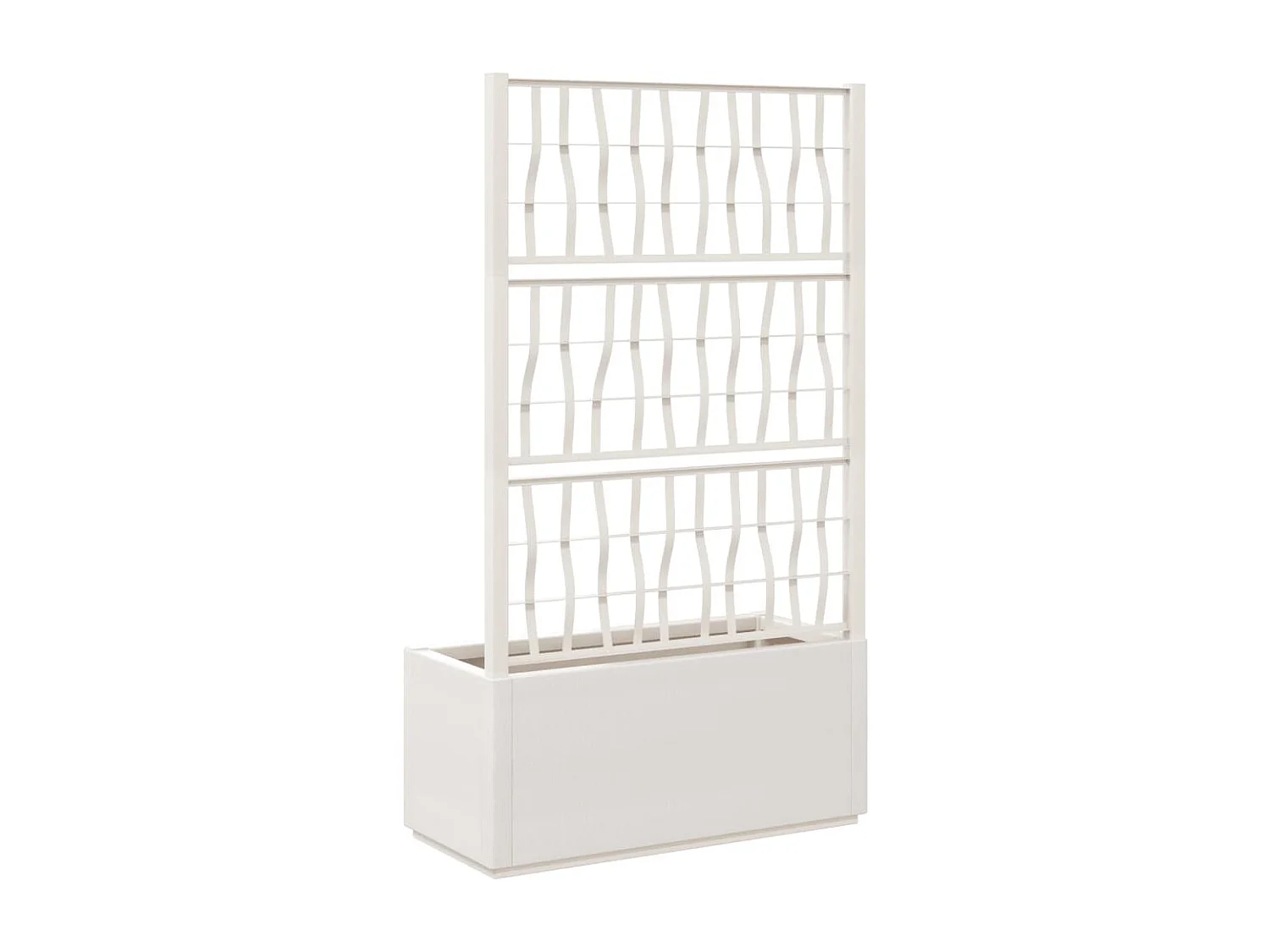 Jardinière avec treillis blanc 80x36x140 PP