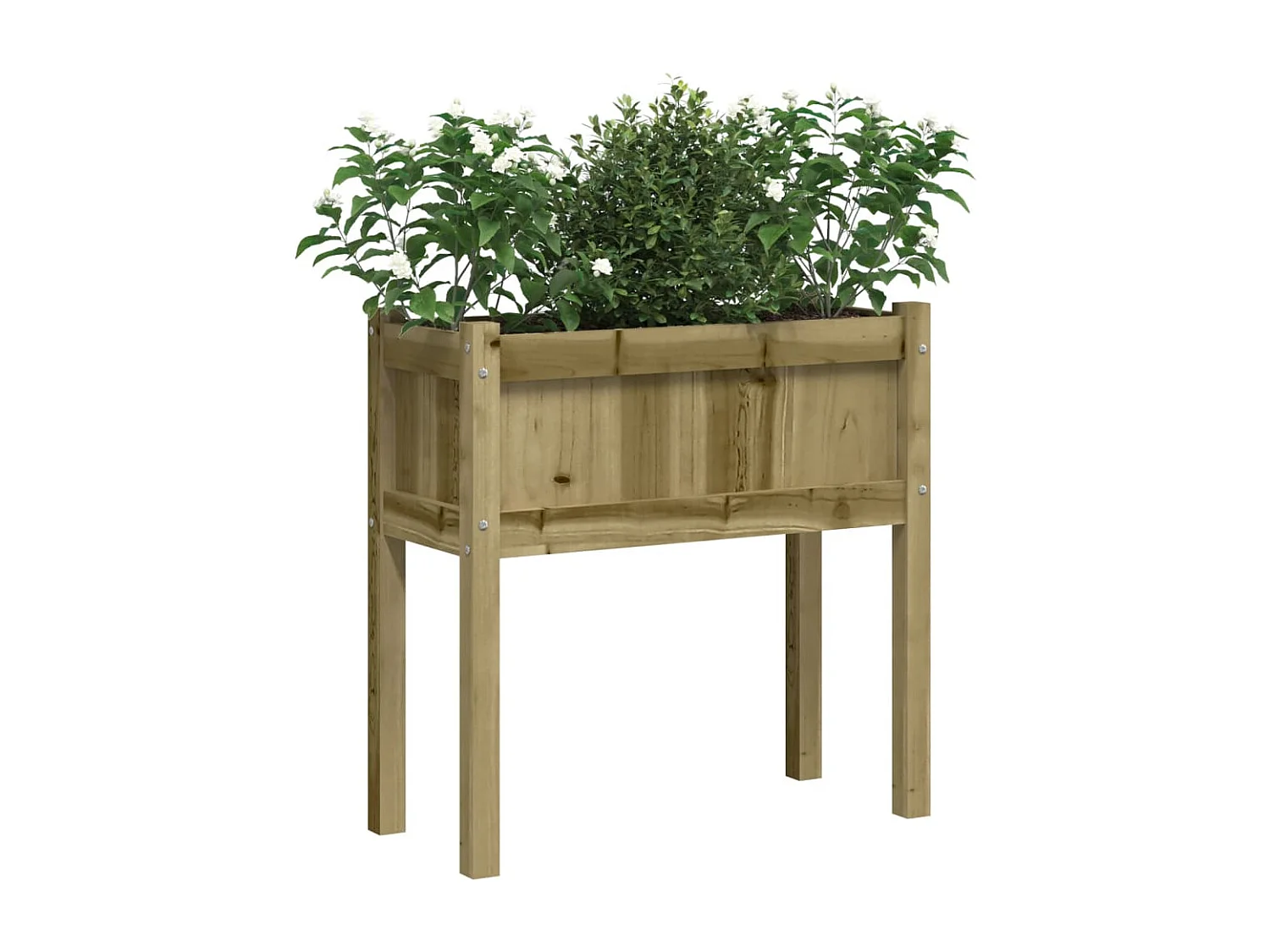 Jardinières 2 pcs avec pieds bois de pin imprégné