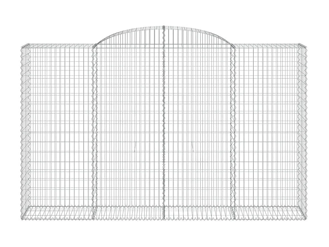 Paniers à gabions arqués 2 pcs 300x50x180-200 fer galvanisé