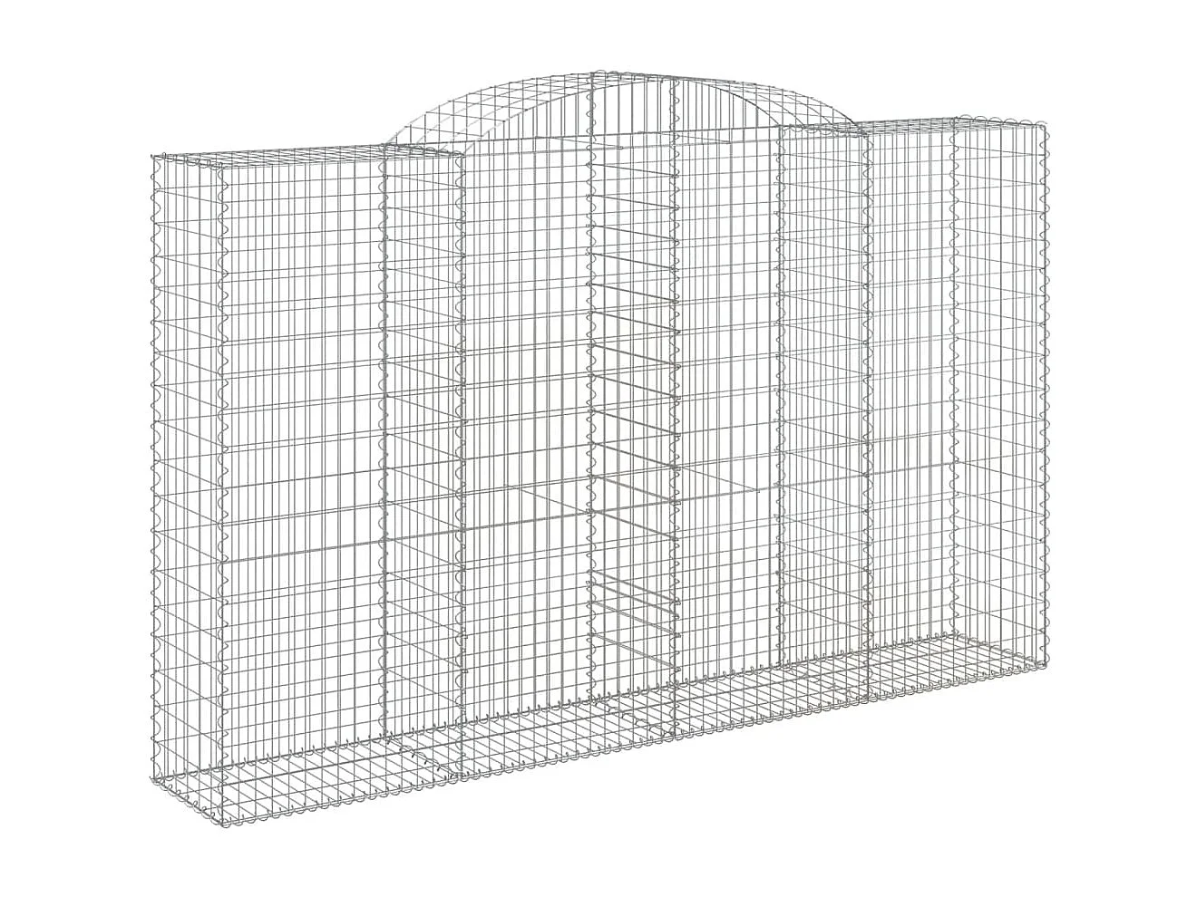 Paniers à gabions arqués 2 pcs 300x50x180-200 fer galvanisé