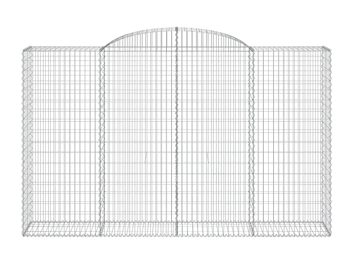 Paniers à gabions arqués 8 pcs 300x50x180-200 fer galvanisé