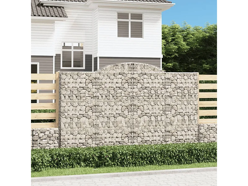 Paniers à gabions arqués 8 pcs 300x50x180-200 fer galvanisé