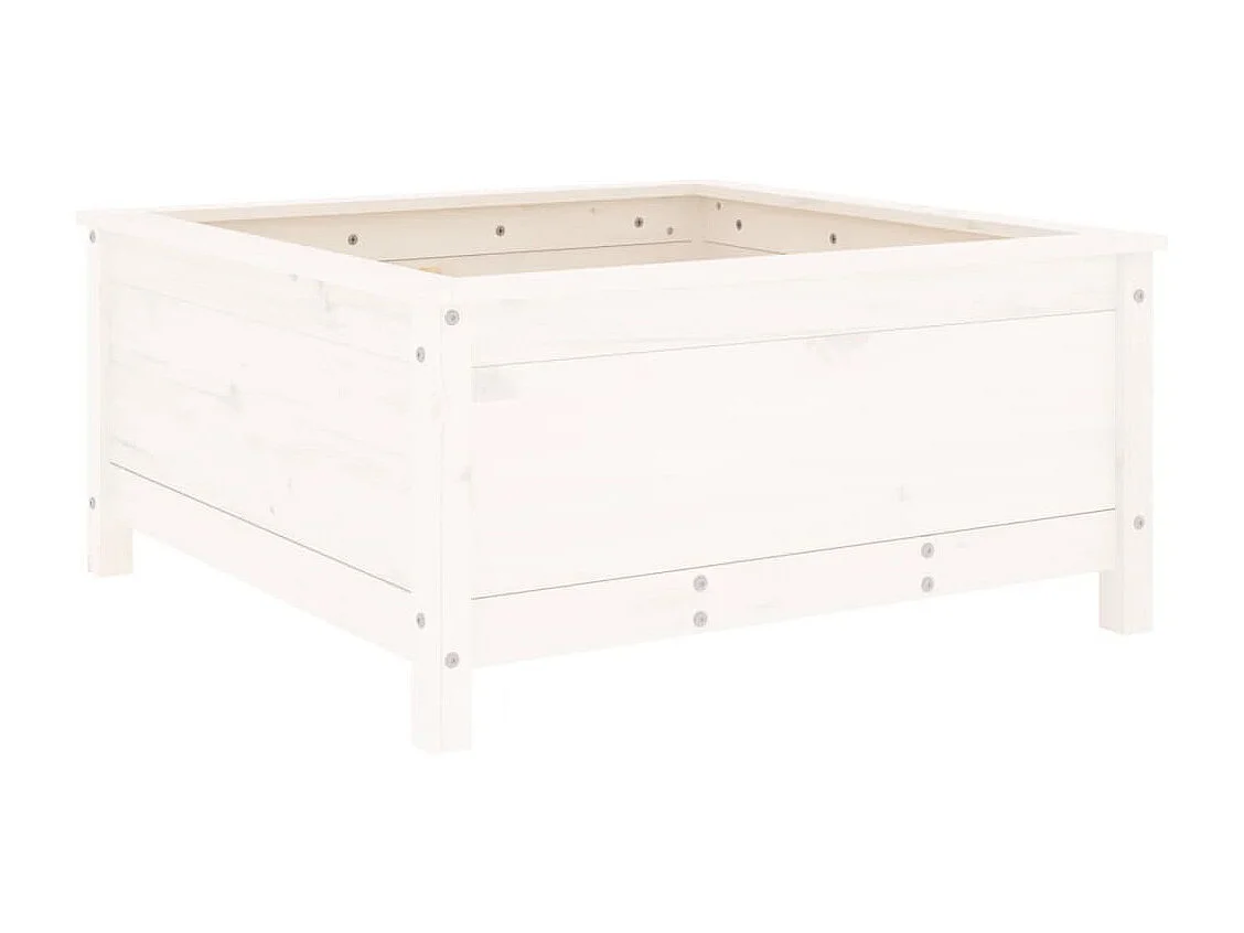 Jardinière blanc 82,5x82,5x39 bois massif de pin