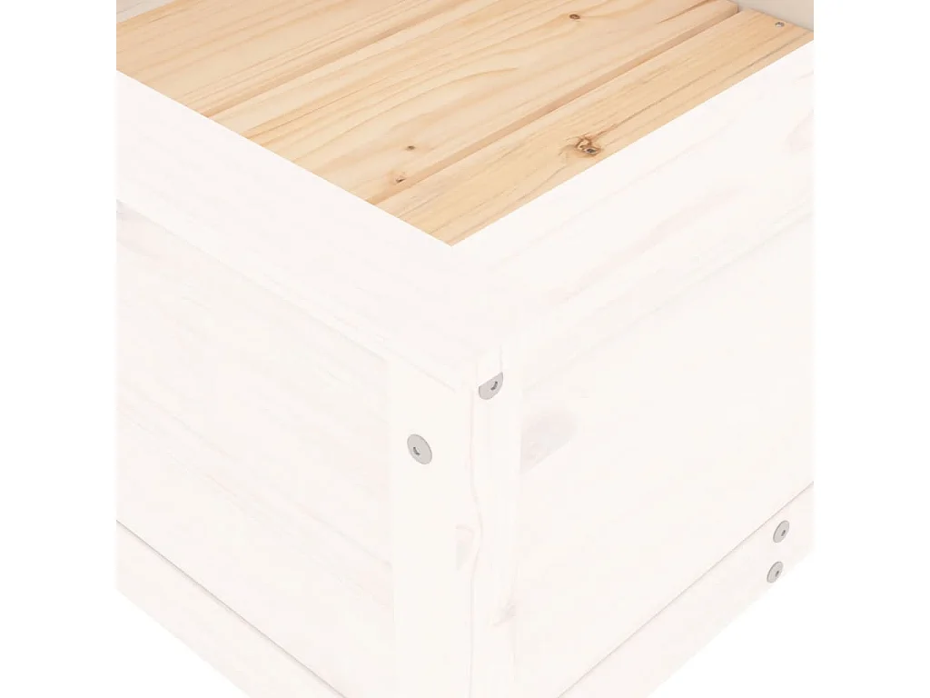 Jardinière blanc 82,5x82,5x39 bois massif de pin