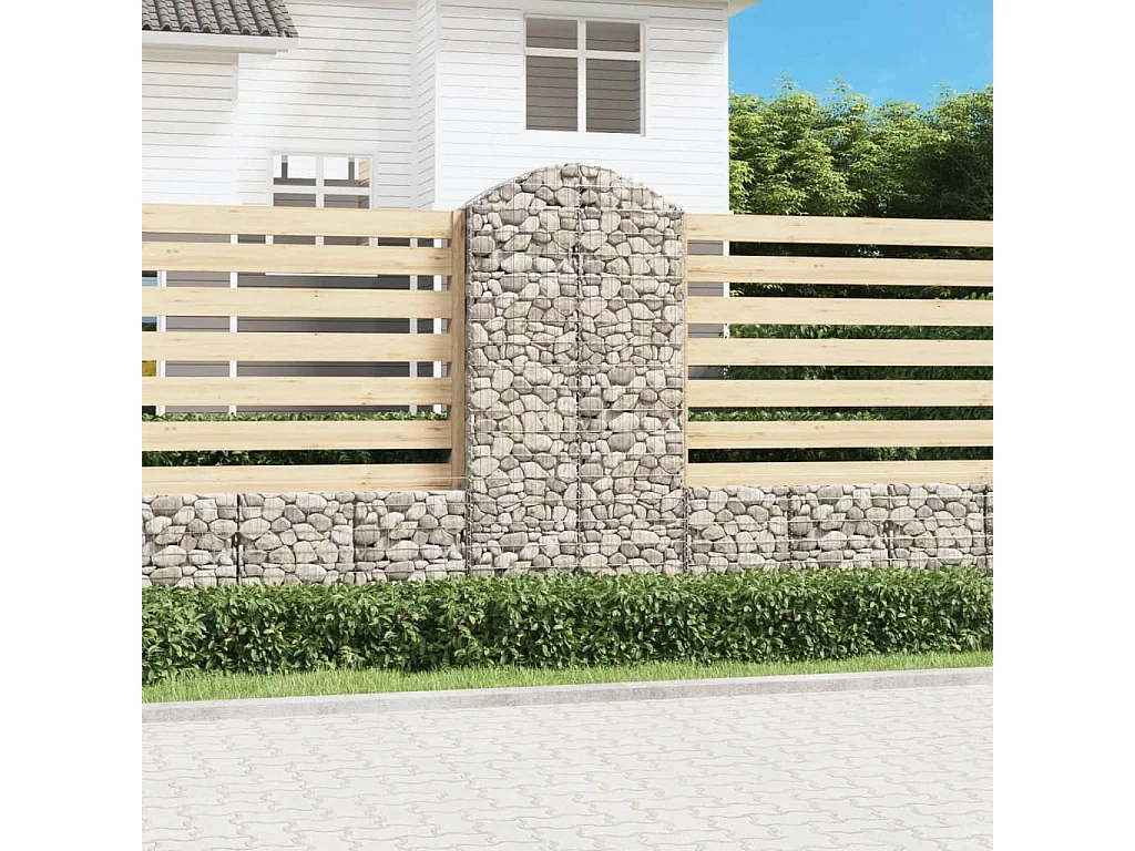 Panier de gabions arqué 100x30x200-220 Fer galvanisé