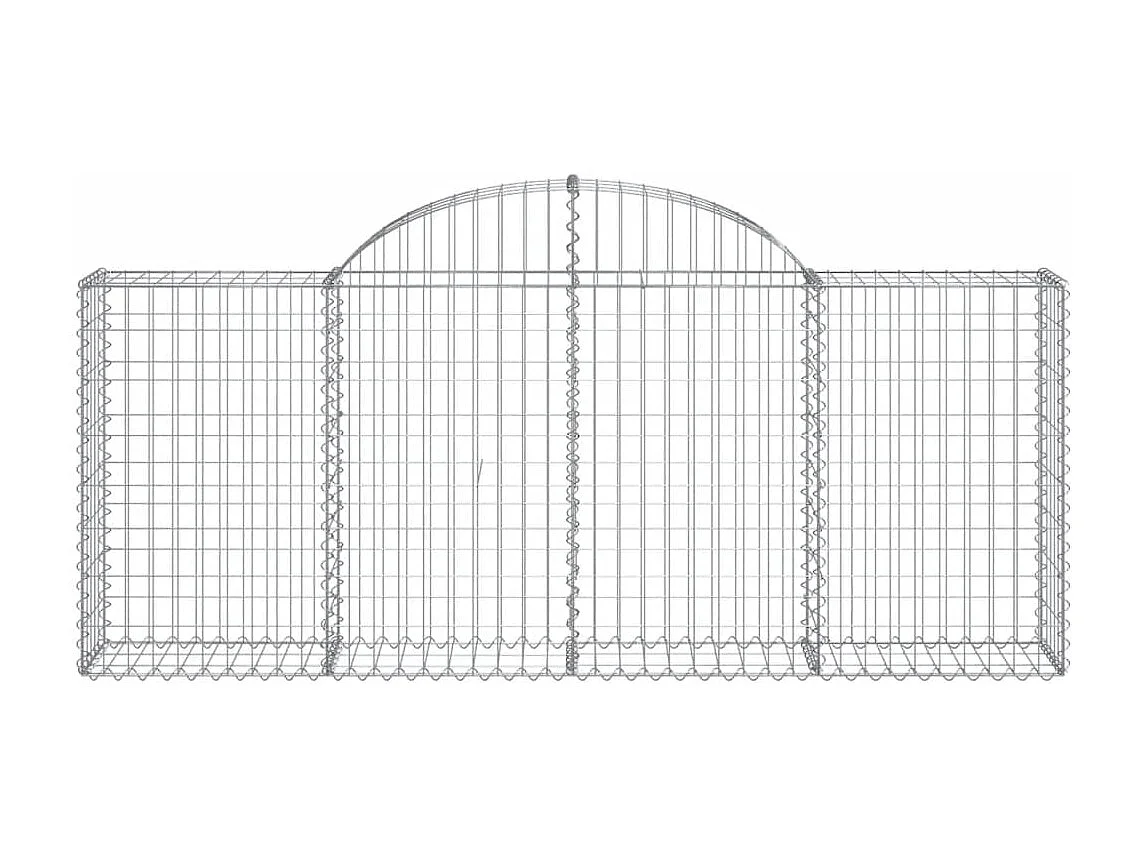 Paniers à gabions arqués 4 pcs 200x30x80-100 Fer galvanisé