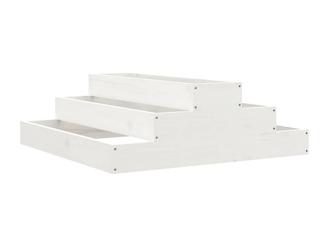 Jardinière Blanc 80x80x27 Bois massif de pin