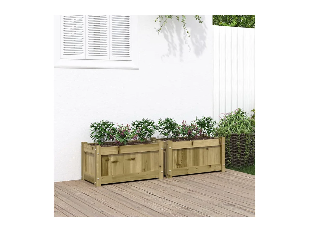 Jardinières 2 pcs bois de pin imprégné