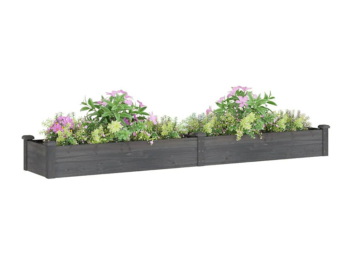 Lit surélevé de jardin doublure 240x45x25 bois massif sapin