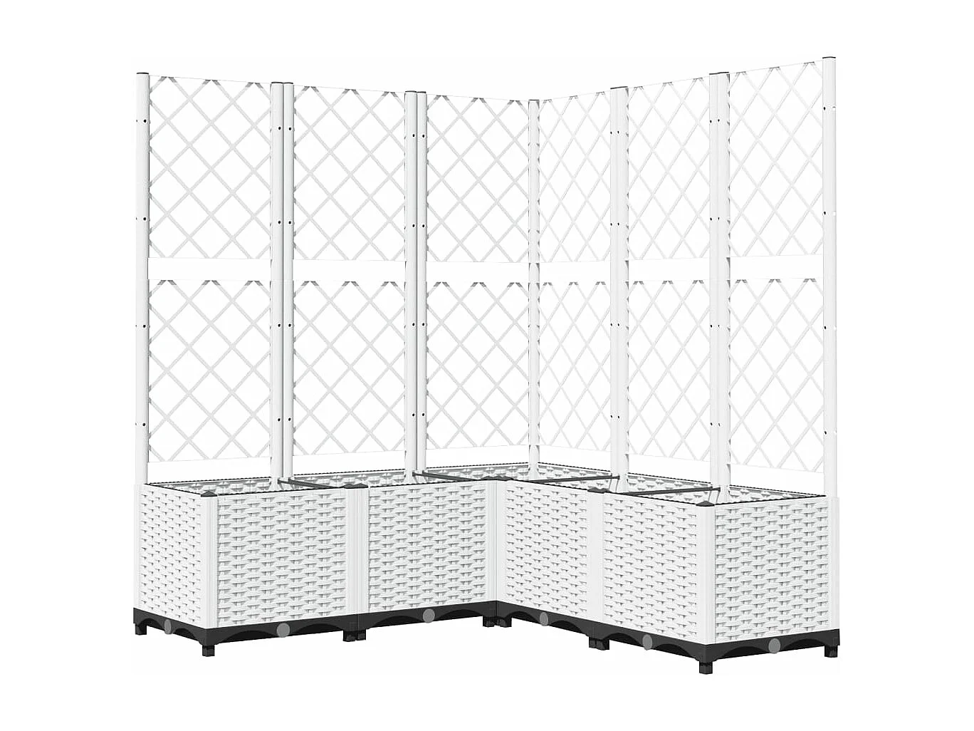 Jardinière avec treillis Blanc 120x120x136 PP