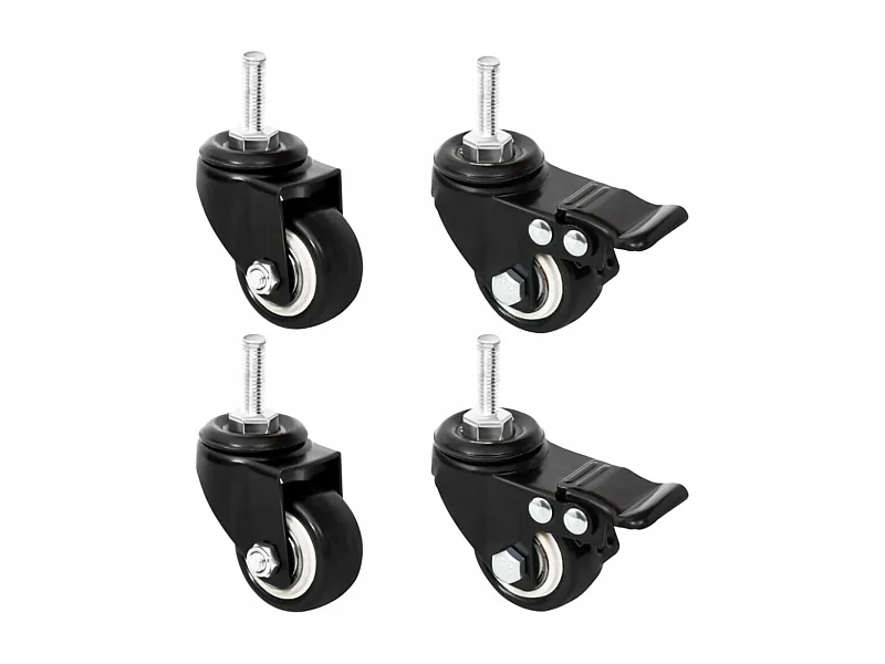 Roues pour jardinière 4 pcs noir 8x3,5x8 fer