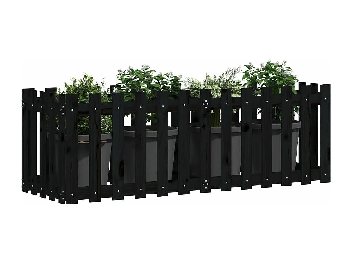 Lit surélevé de jardin design de clôture 150x50x50 pin massif